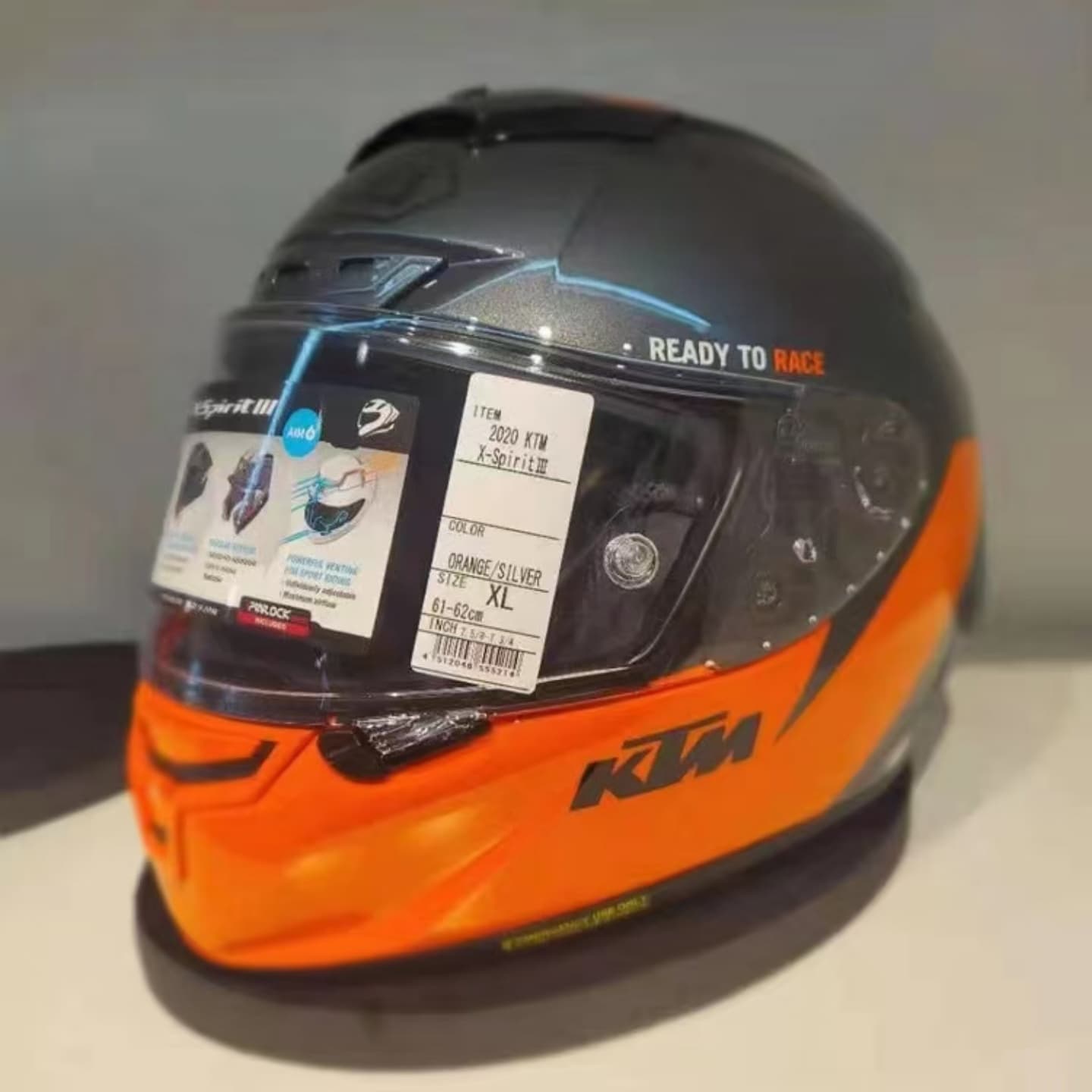 SHOEI X14 KTM联名面罩标签-细节展示